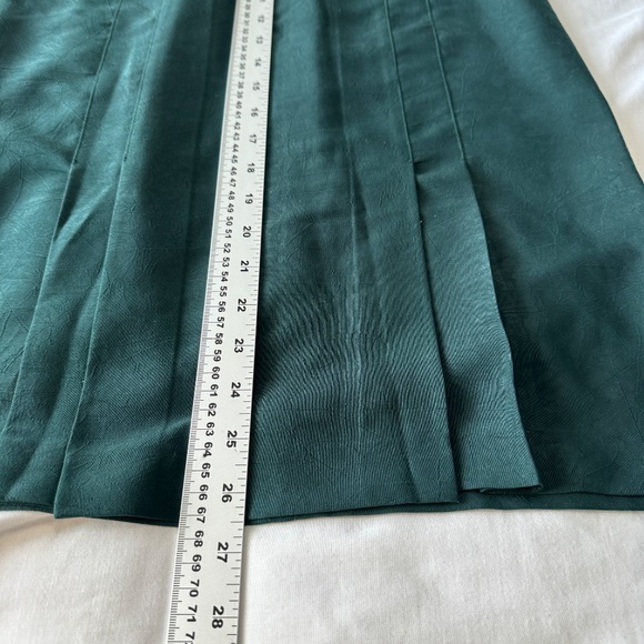 Bantry Bay by Leboff Vintage Pencil Knee‎ Skirt Green Small Front Hem Pleats - Picture 10 of 12